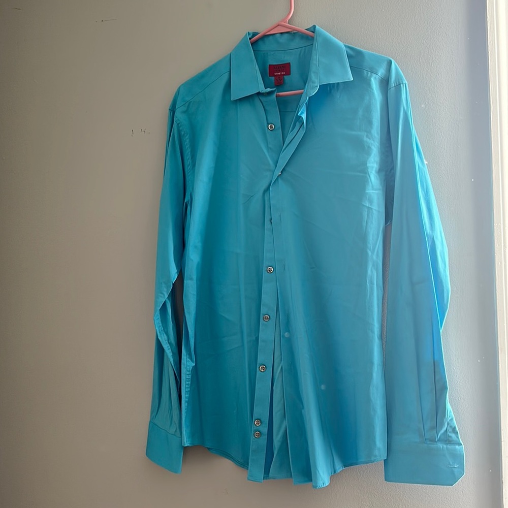 Alfani Slim Fit Stretch men’s baby blue Medium button up shirt